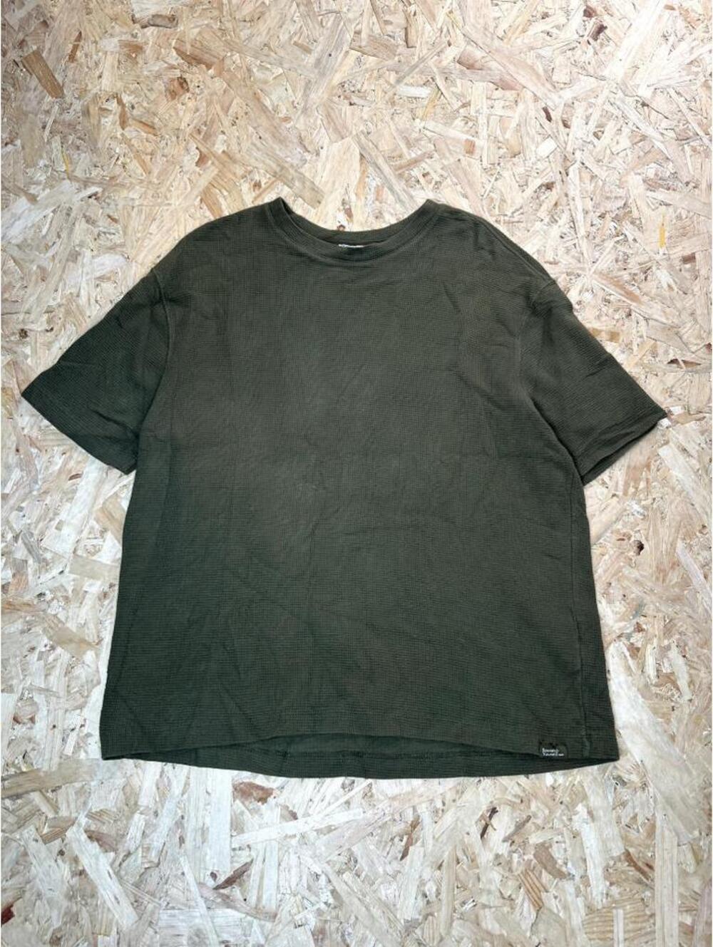 Zara Man Waffle Knit T-Shirt Mens XL Olive Green Research Yourself Short Sleeve